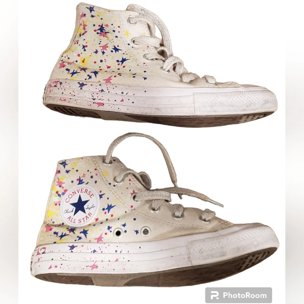 Converse Girls Chuck Taylor All Star Hi 366457F White Casual Shoes Sneakers 13